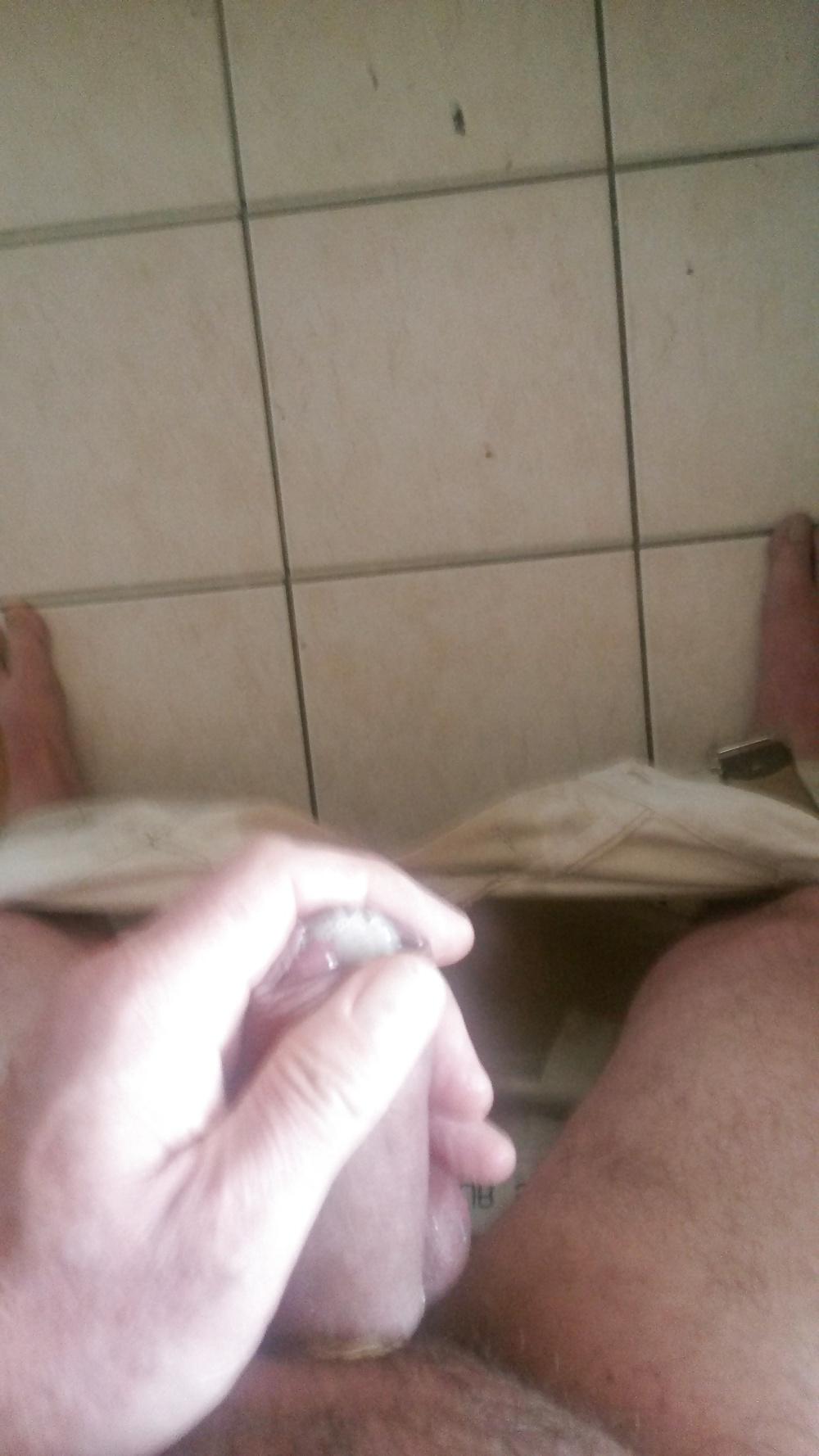 17P Wanking and playing with my cock spunking into this