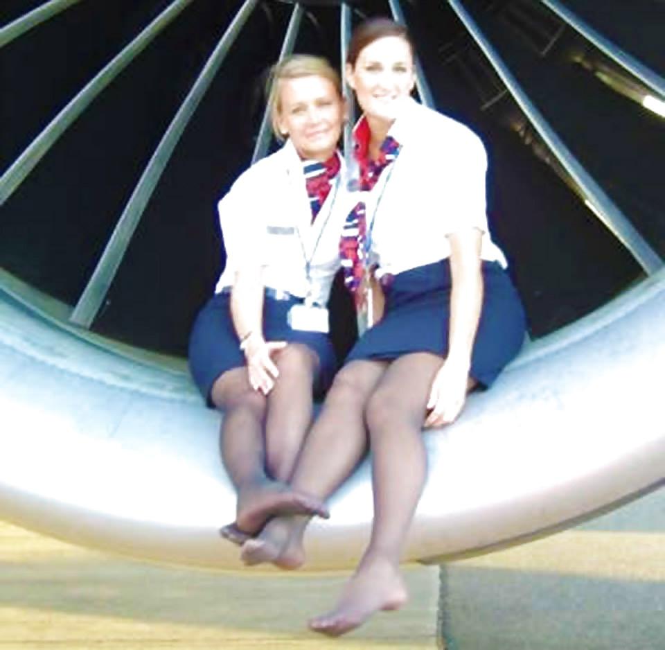 25P Stewardess and Airhostess in Nylons
