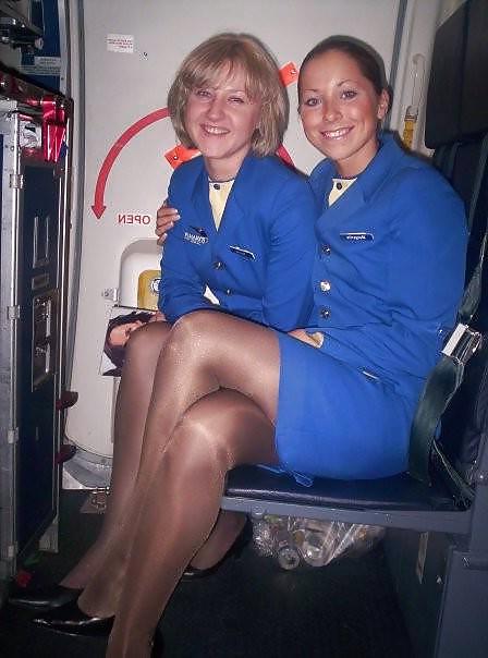 25P Stewardess and Airhostess in Nylons