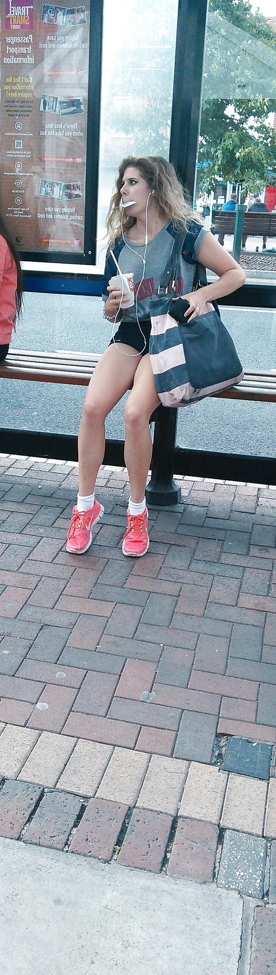 17P Londonperv's Candids 2014 - August vol 1 (At the Bus Stop)