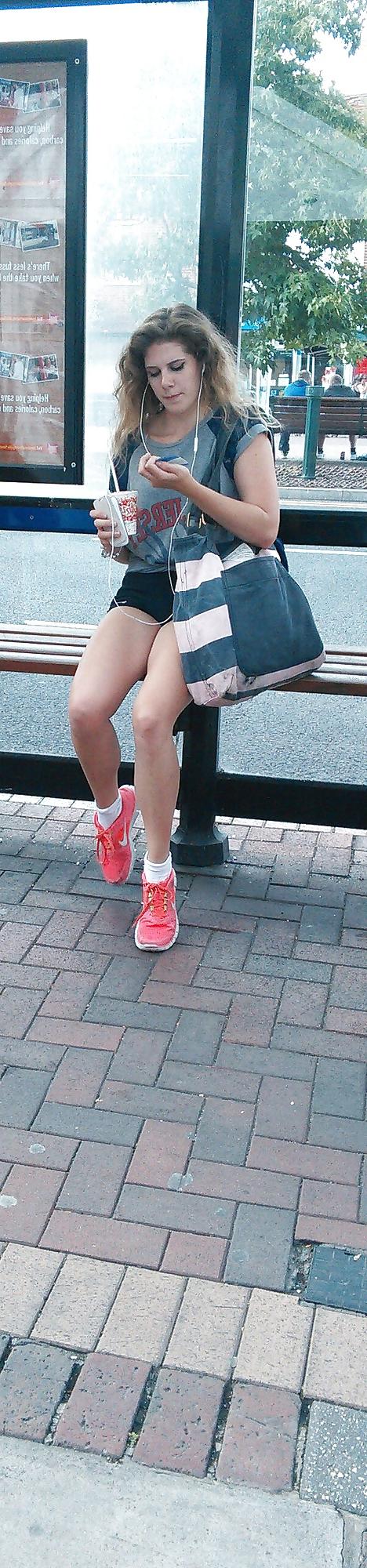 17P Londonperv's Candids 2014 - August vol 1 (At the Bus Stop)