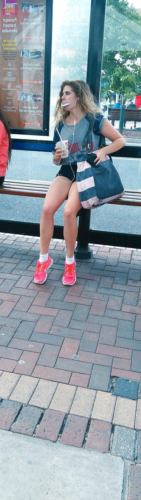 17P Londonperv's Candids 2014 - August vol 1 (At the Bus Stop)