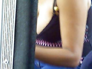 6P Huge Candid Cleavage on Bus