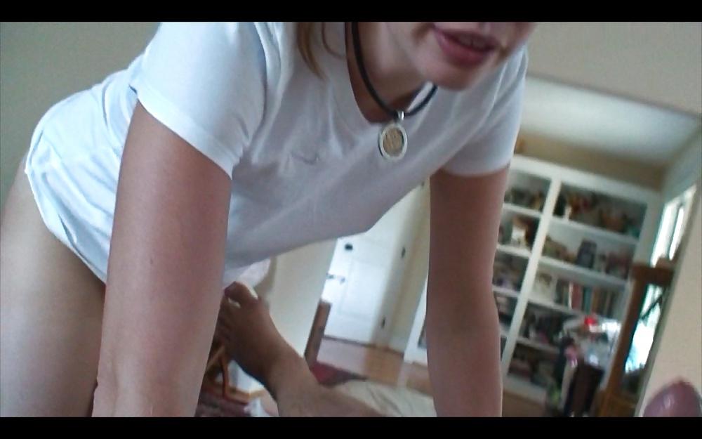 22P Wife licking my cock while  watching Porn