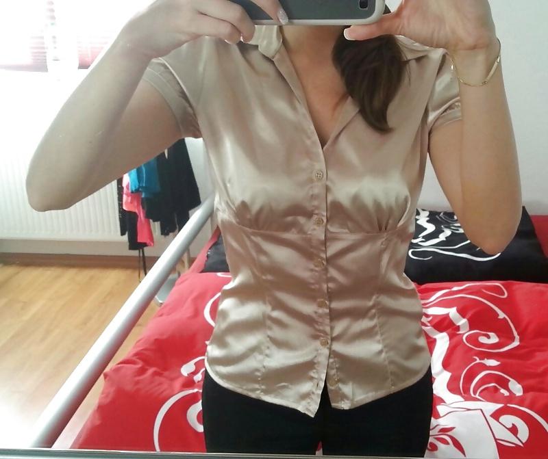 25P Light Colored Satin Blouses