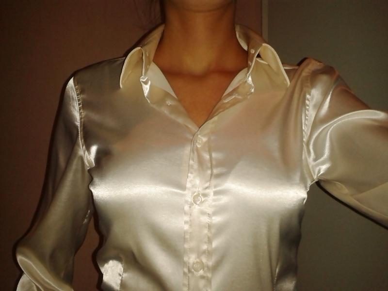 25P Light Colored Satin Blouses