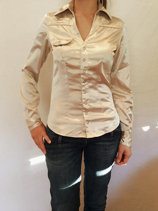 25P Light Colored Satin Blouses