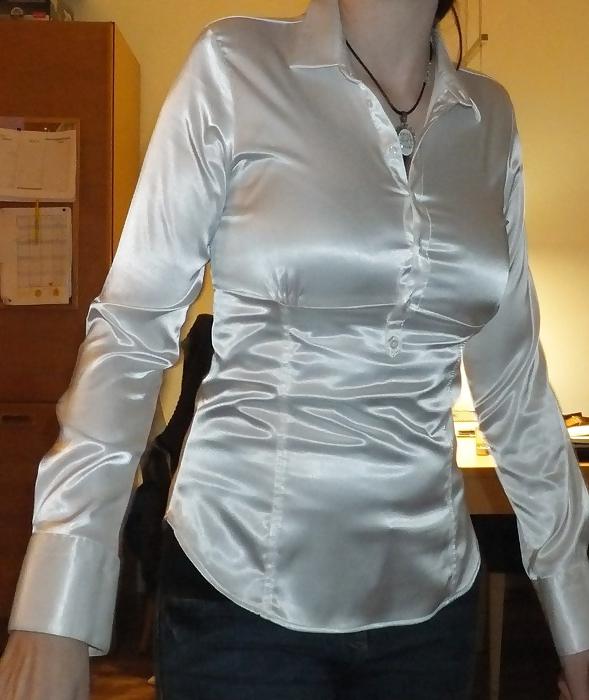 25P Light Colored Satin Blouses