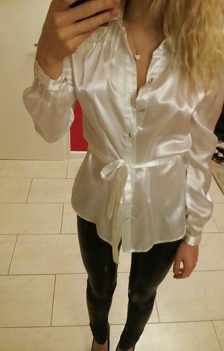25P Light Colored Satin Blouses