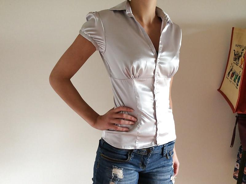 25P Light Colored Satin Blouses