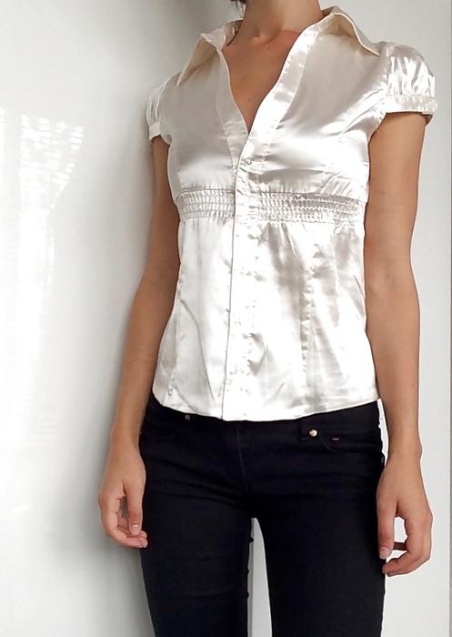 25P Light Colored Satin Blouses