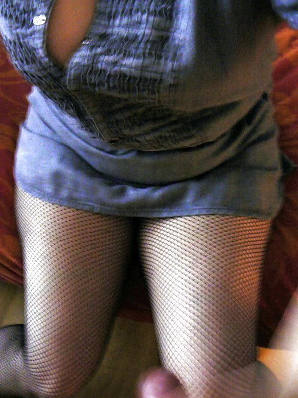 6P My sexy wife in black fishnet stockings Mmmmm