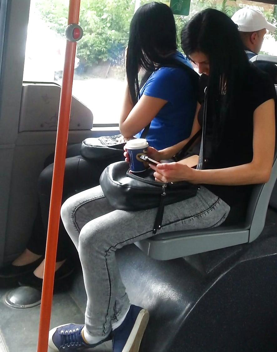 21P Spy old + young in tram and bus romanian
