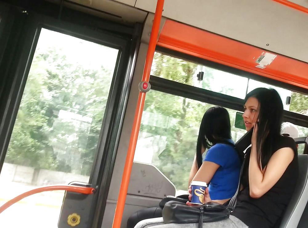 21P Spy old + young in tram and bus romanian