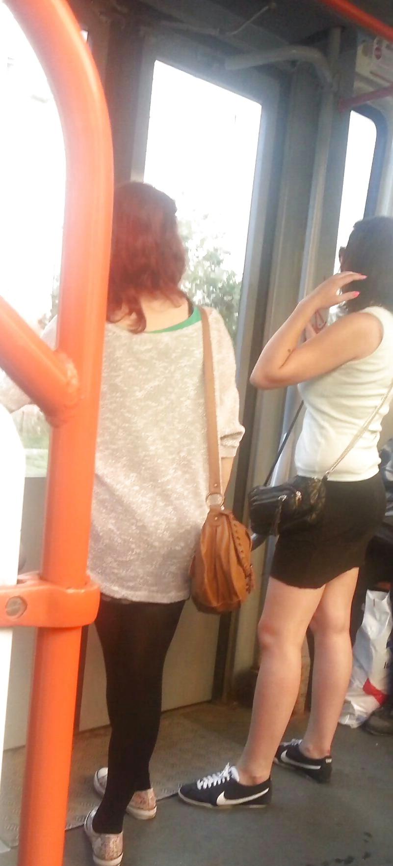 21P Spy old + young in tram and bus romanian