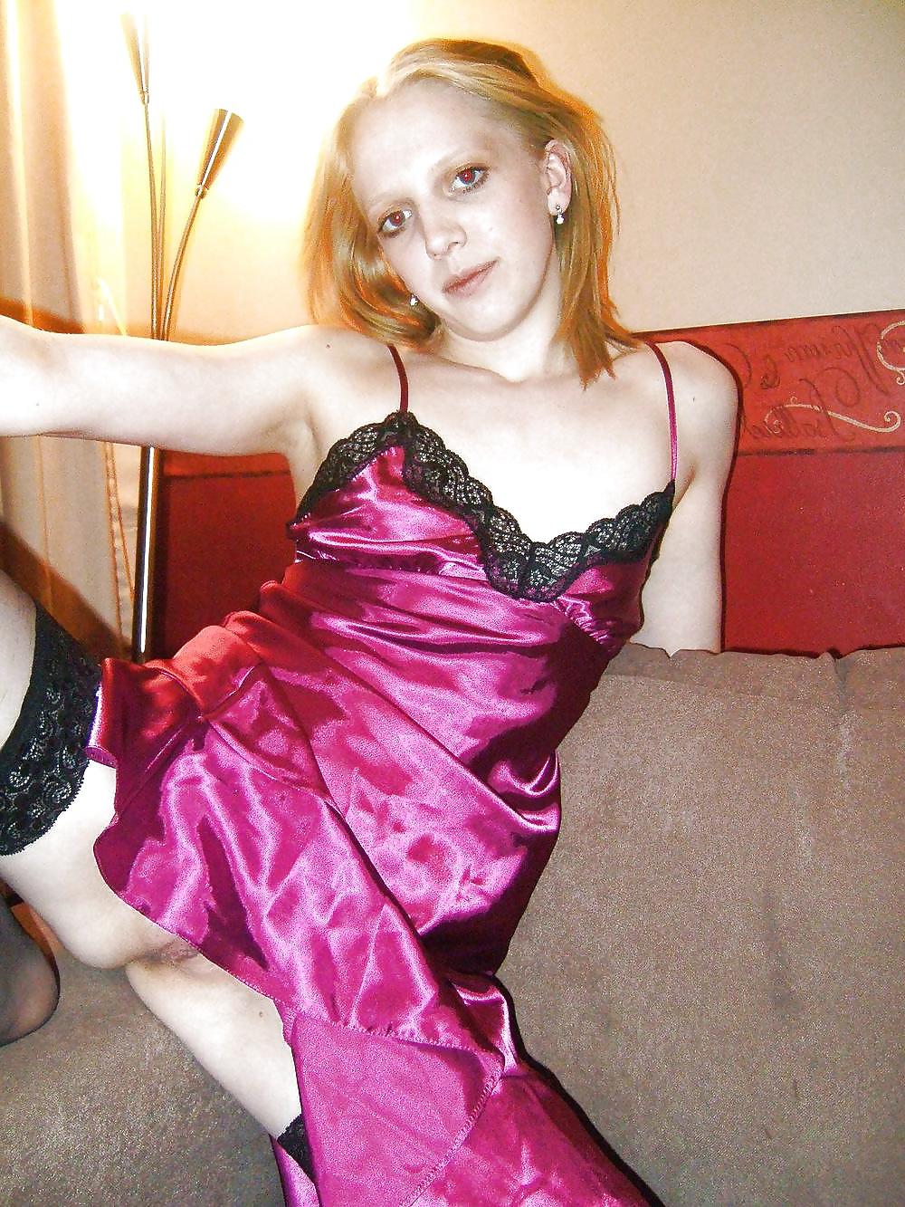 19P Blonde in Satin Your Cock Will Love
