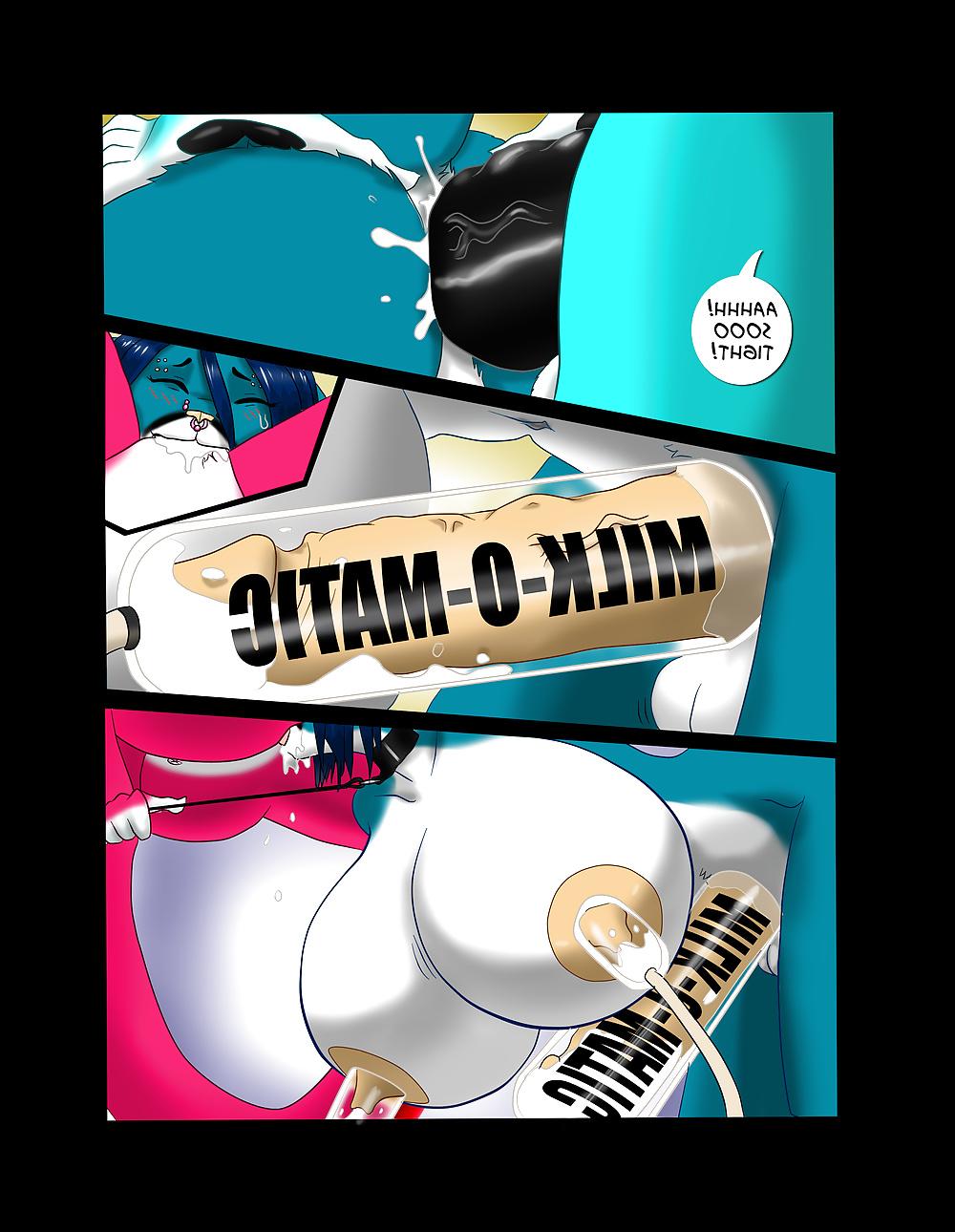 22P A milky naughty catboy and two vixens - furry doujin femdom