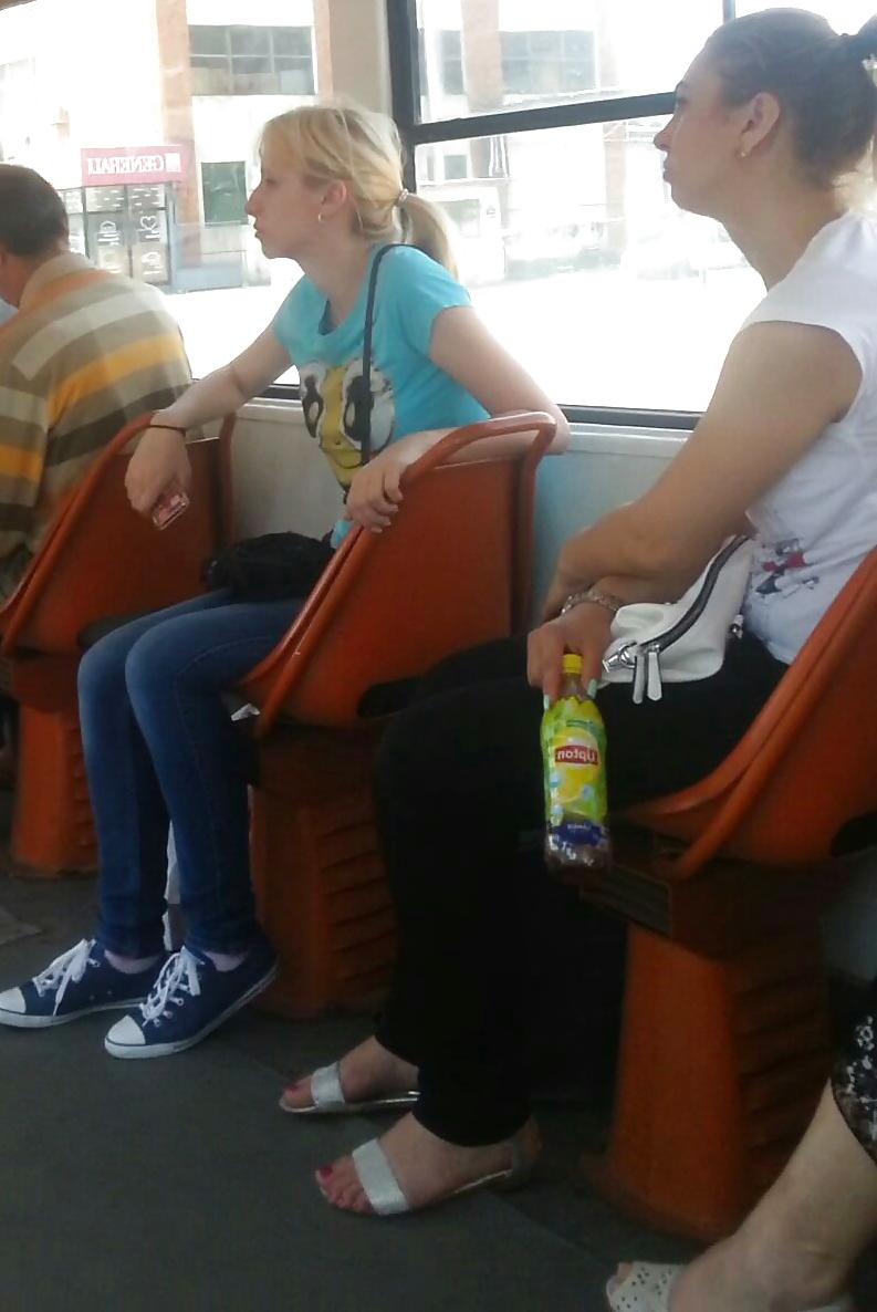 25P Spy old + young in bus, tram and subway romanian