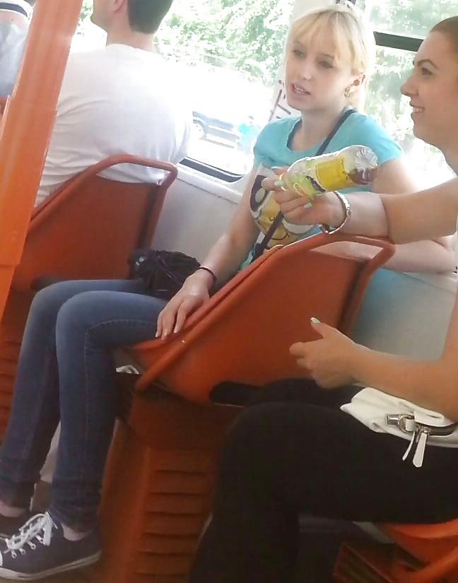 25P Spy old + young in bus, tram and subway romanian