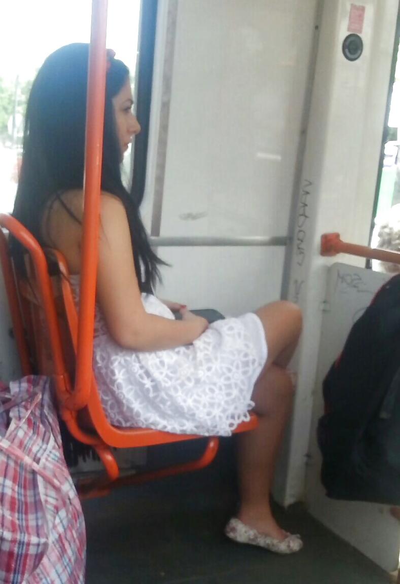 25P Spy old + young in bus, tram and subway romanian