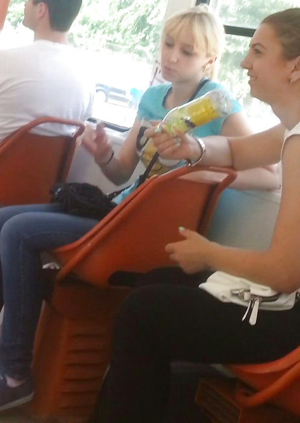 25P Spy old + young in bus, tram and subway romanian