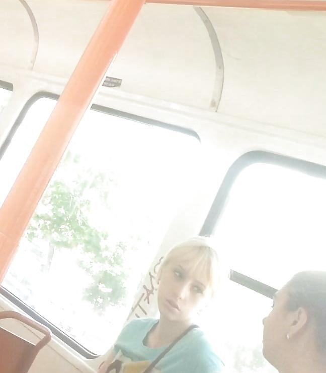 25P Spy old + young in bus, tram and subway romanian