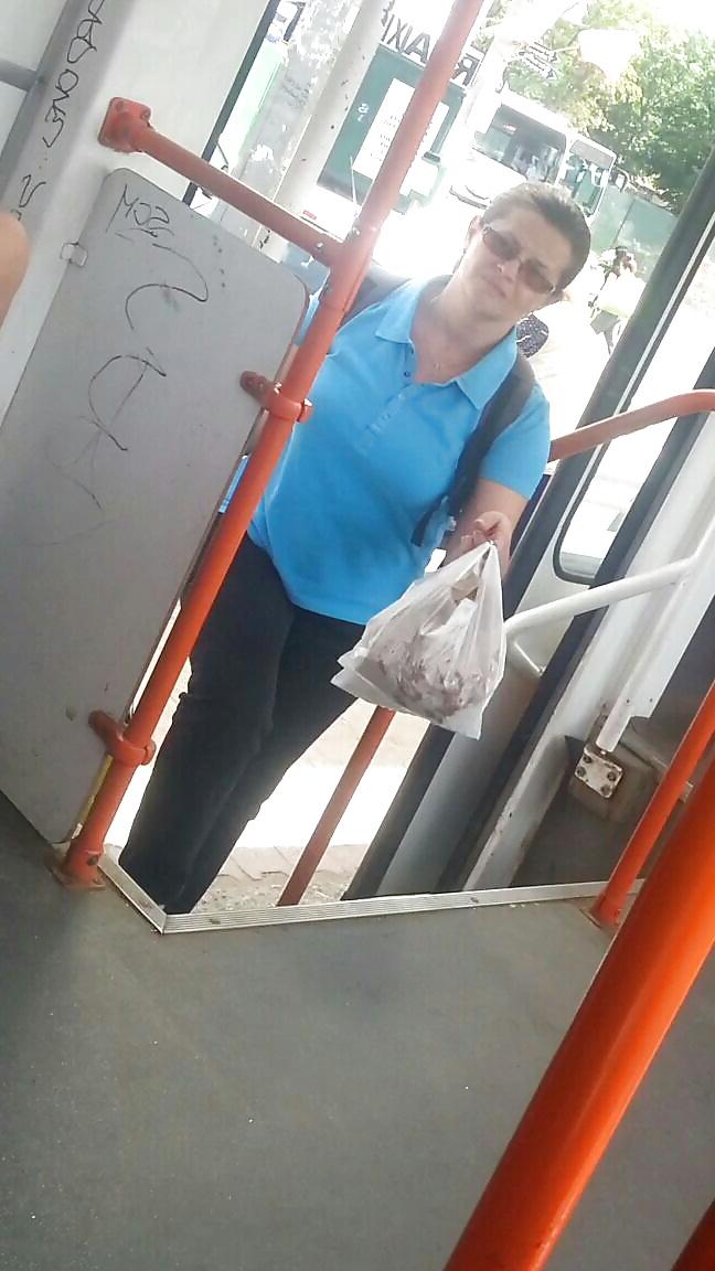 25P Spy old + young in bus, tram and subway romanian