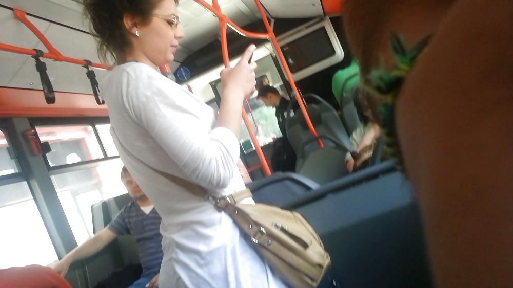 24P Spy old + young in bus romanian