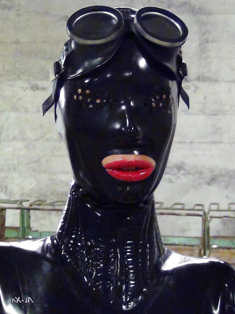 11P Fetish mask dress latex lycra vinile pvc