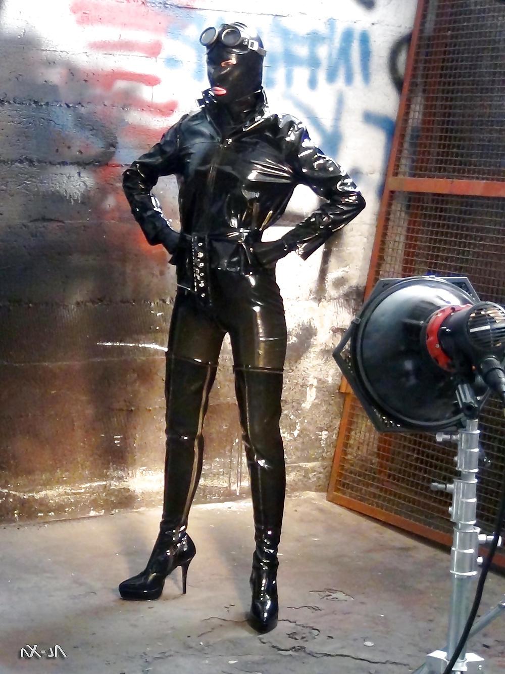 11P Fetish mask dress latex lycra vinile pvc