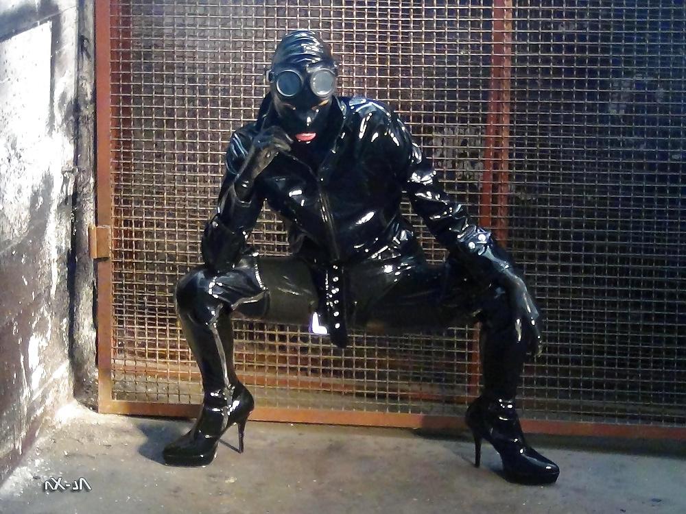 11P Fetish mask dress latex lycra vinile pvc