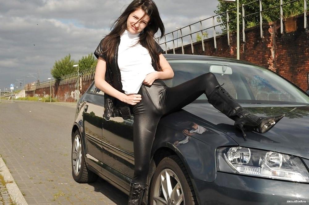 25P Wet-Look Spandex & Latex Leggings #9