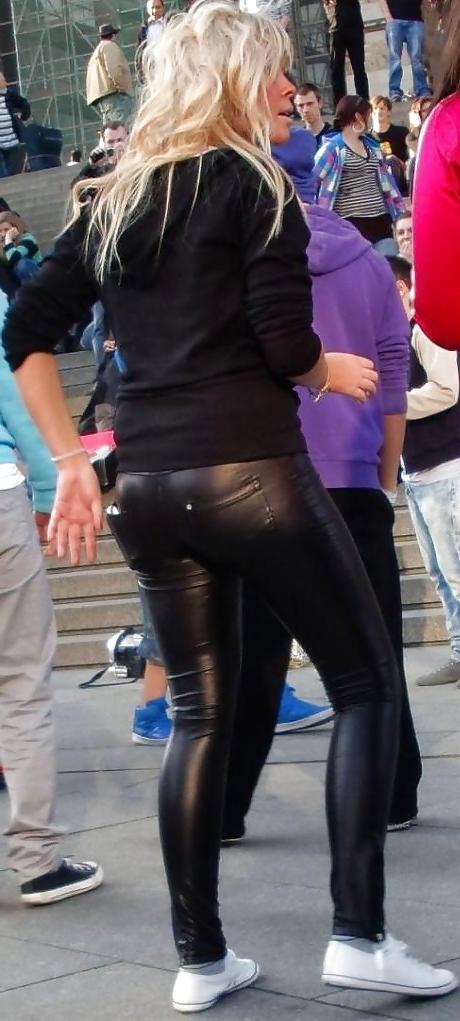 25P Wet-Look Spandex & Latex Leggings #3