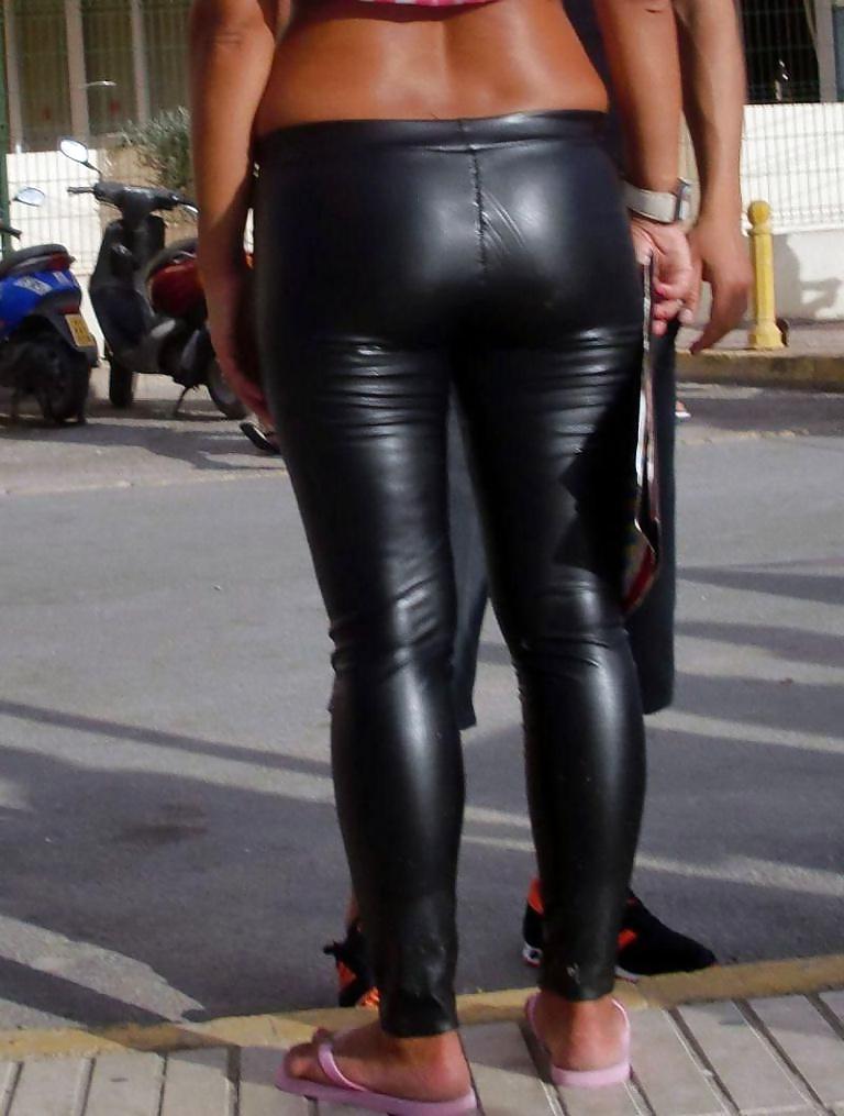 25P Wet-Look Spandex & Latex Leggings #5