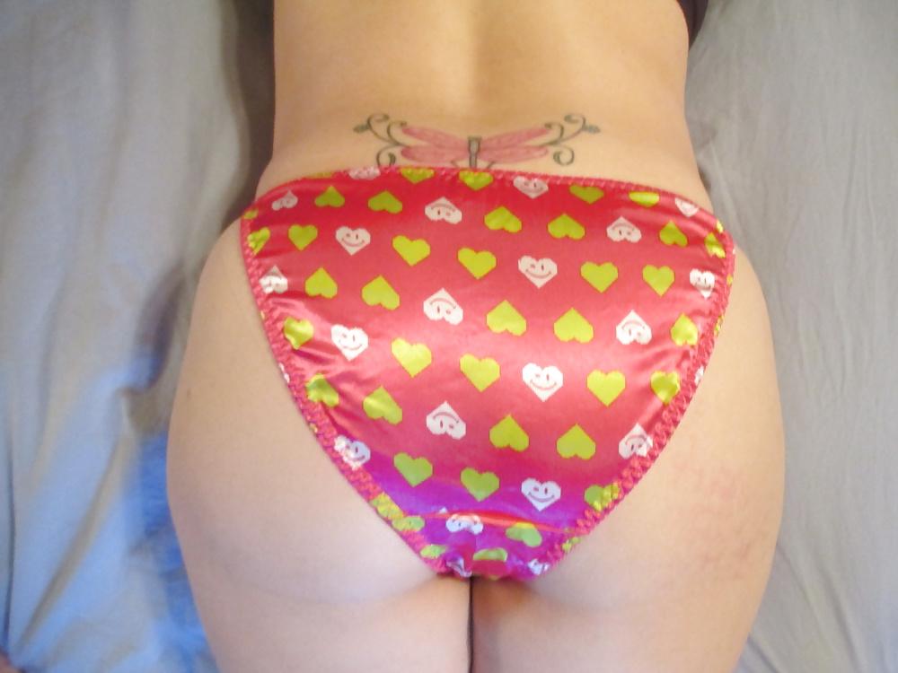 4P Pink Satin Cutesy Panties