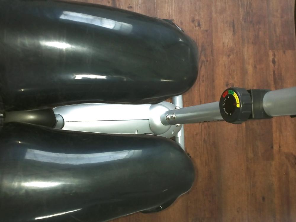 9P Sunday fun and sport in latex and heels ( sissy sport )