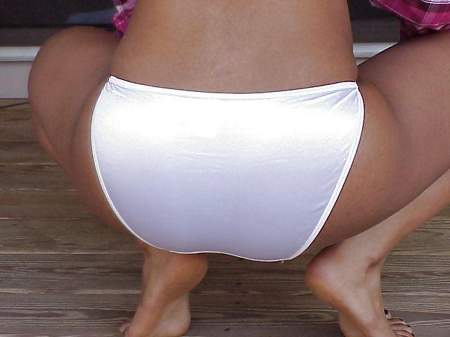 25P Satin panties ass