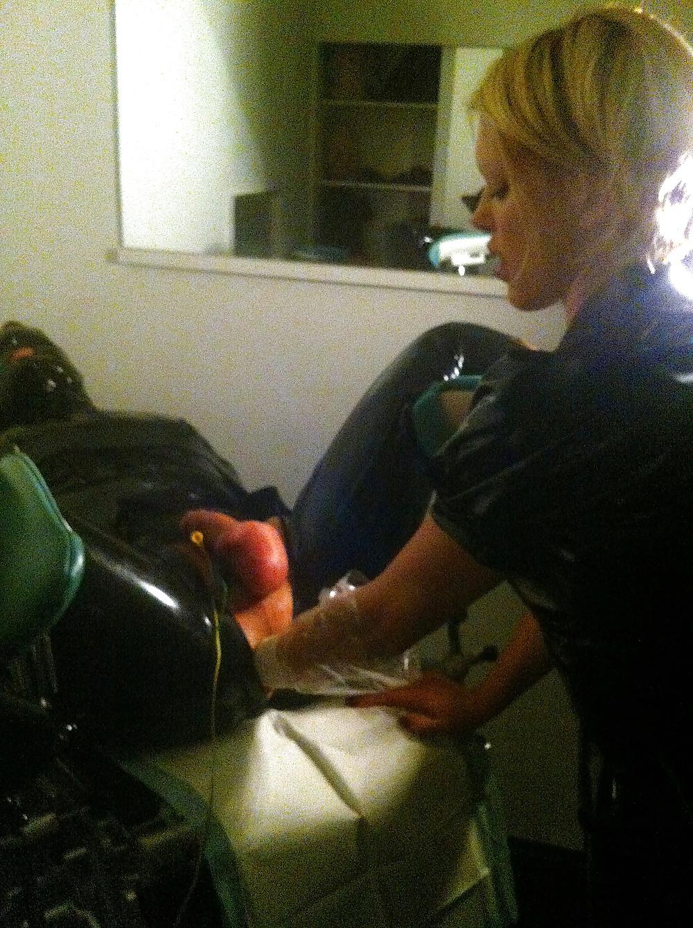 11P Long latex session with two femdoms