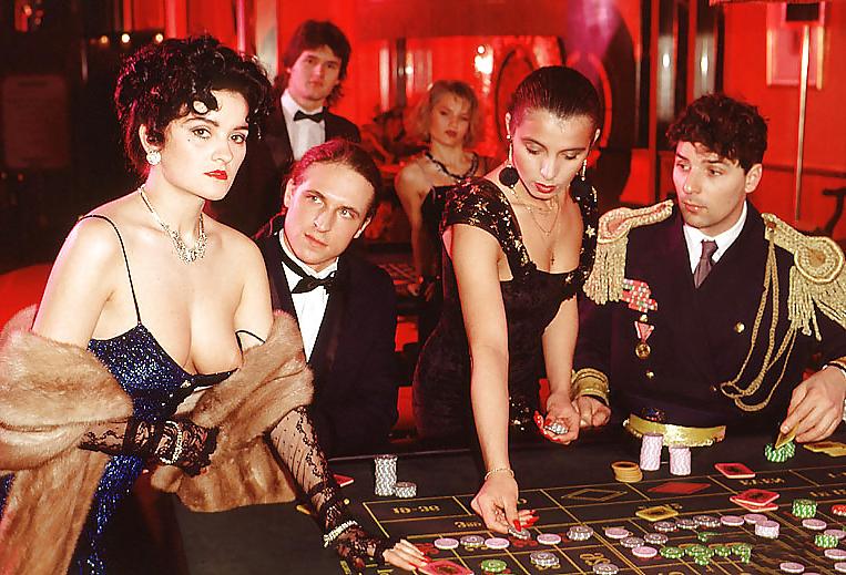 22P Brunette picks up two guys in a casino to fuck her silly