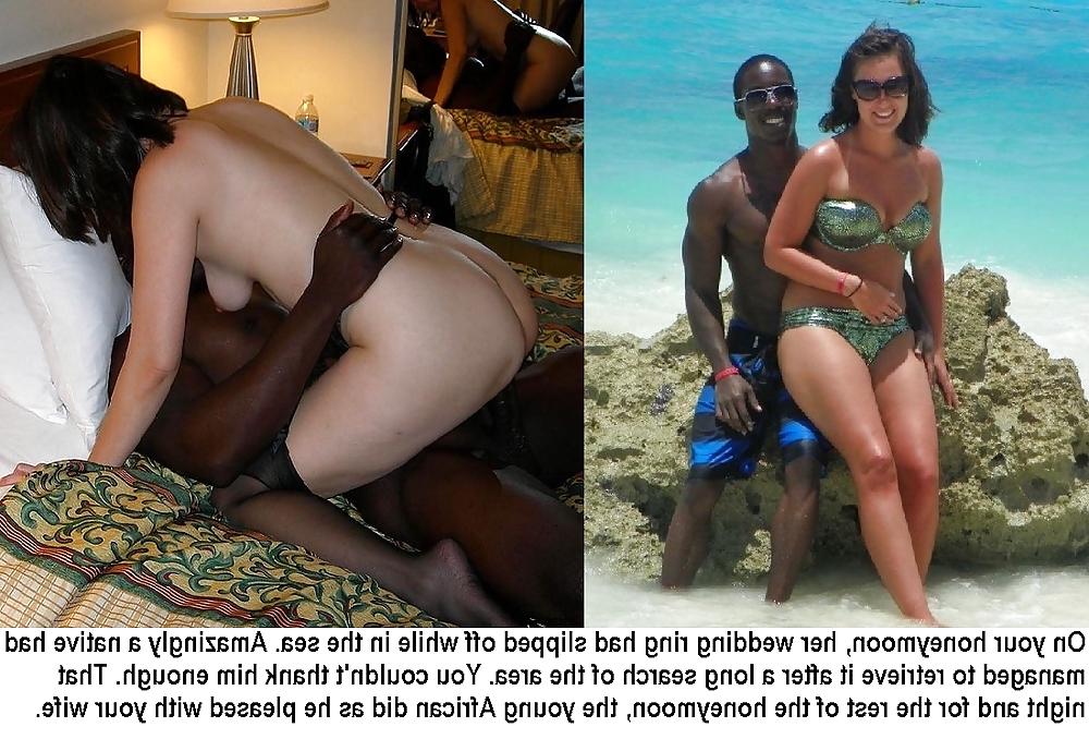 7P Interracial Cuckold Honeymoon Wife Beach Caps