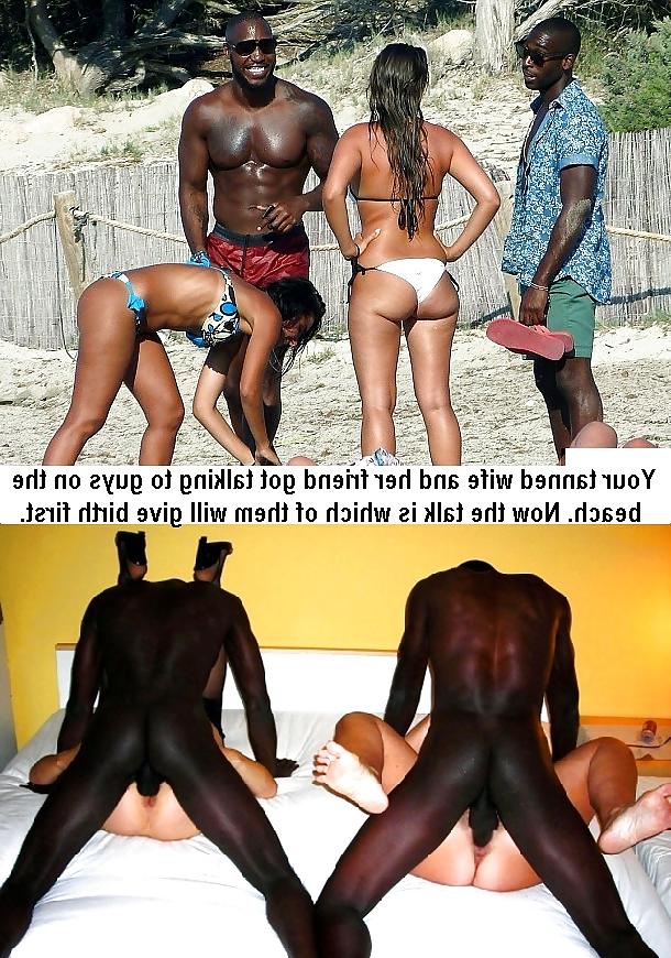 7P Interracial Cuckold Honeymoon Wife Beach Caps