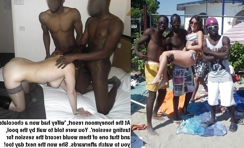 7P Interracial Cuckold Honeymoon Wife Beach Caps