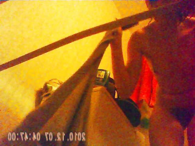 25P 27 yo brunette with great bush caught by spy cam in shower