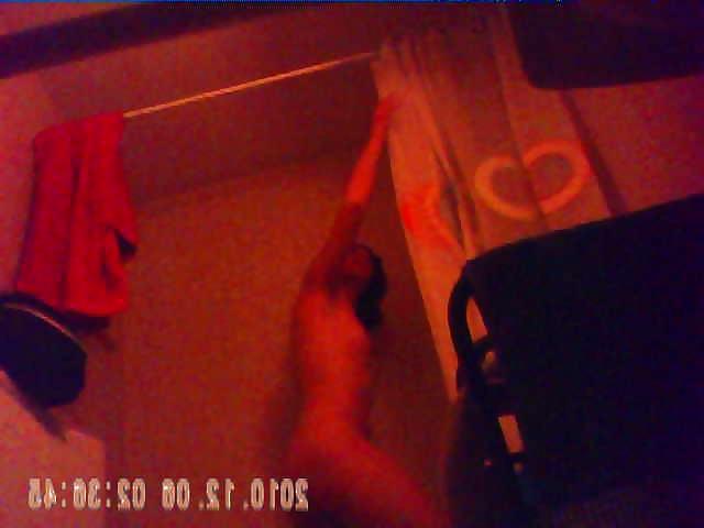 25P 27 yo brunette with great bush caught by spy cam in shower