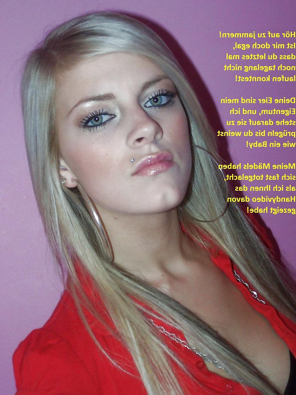 12P Femdom captions german various babes 