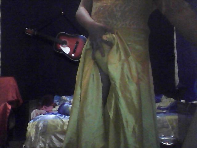 10P Yello satin dress