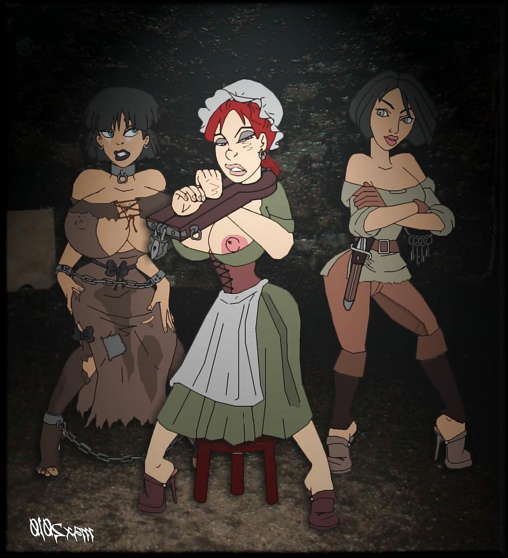 25P Light hearted cartoon women are put through severe BDSM