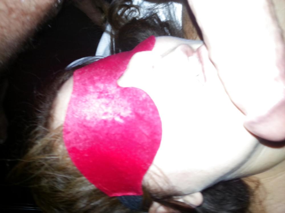 21P Blindfolded wife sucking cock