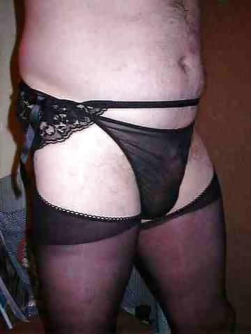 22P Wife in black seamed pantyhose sex