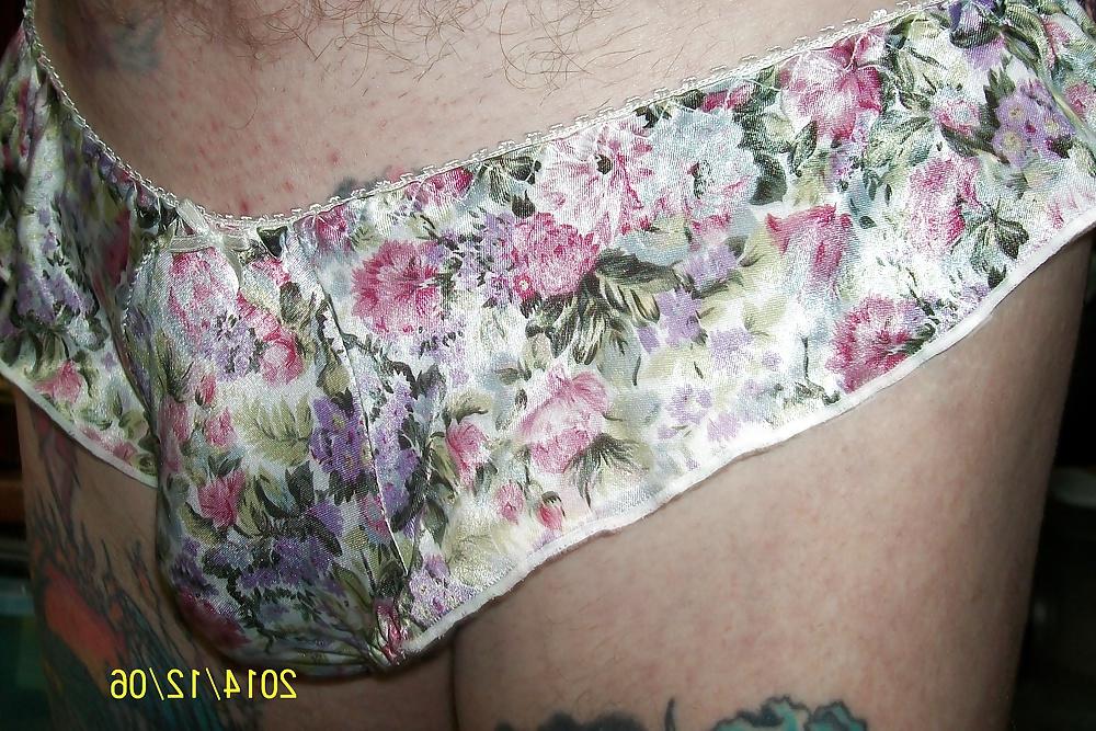5P Satin floral flutter panties